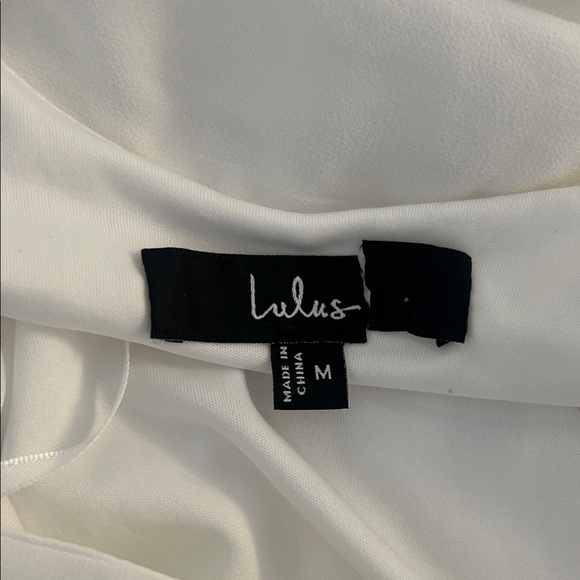 Lulus Yaneli White Boat Neck Cowl Back Maxi Dress Size Medium - Picture 10 of 12